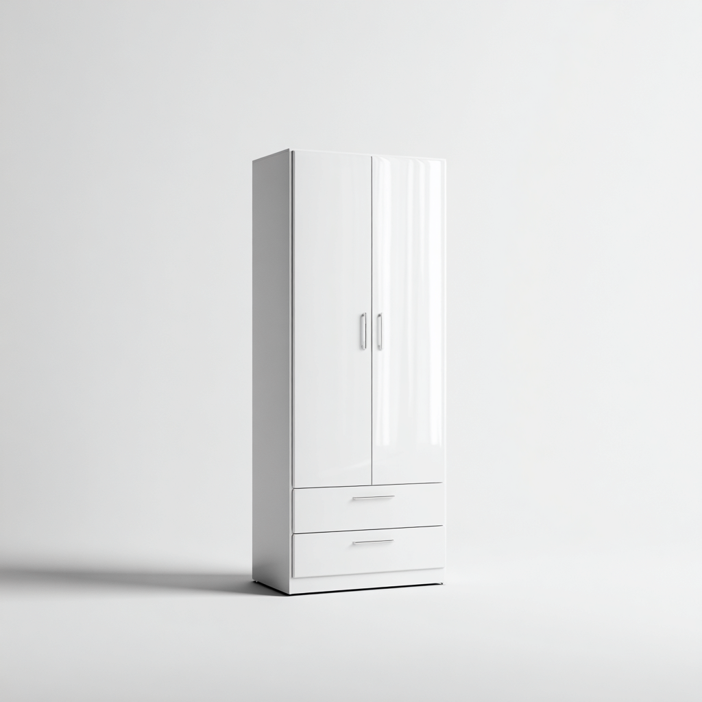 Armadio MDF 80x50x190 cm - Bianco - Design moderno-Domainene