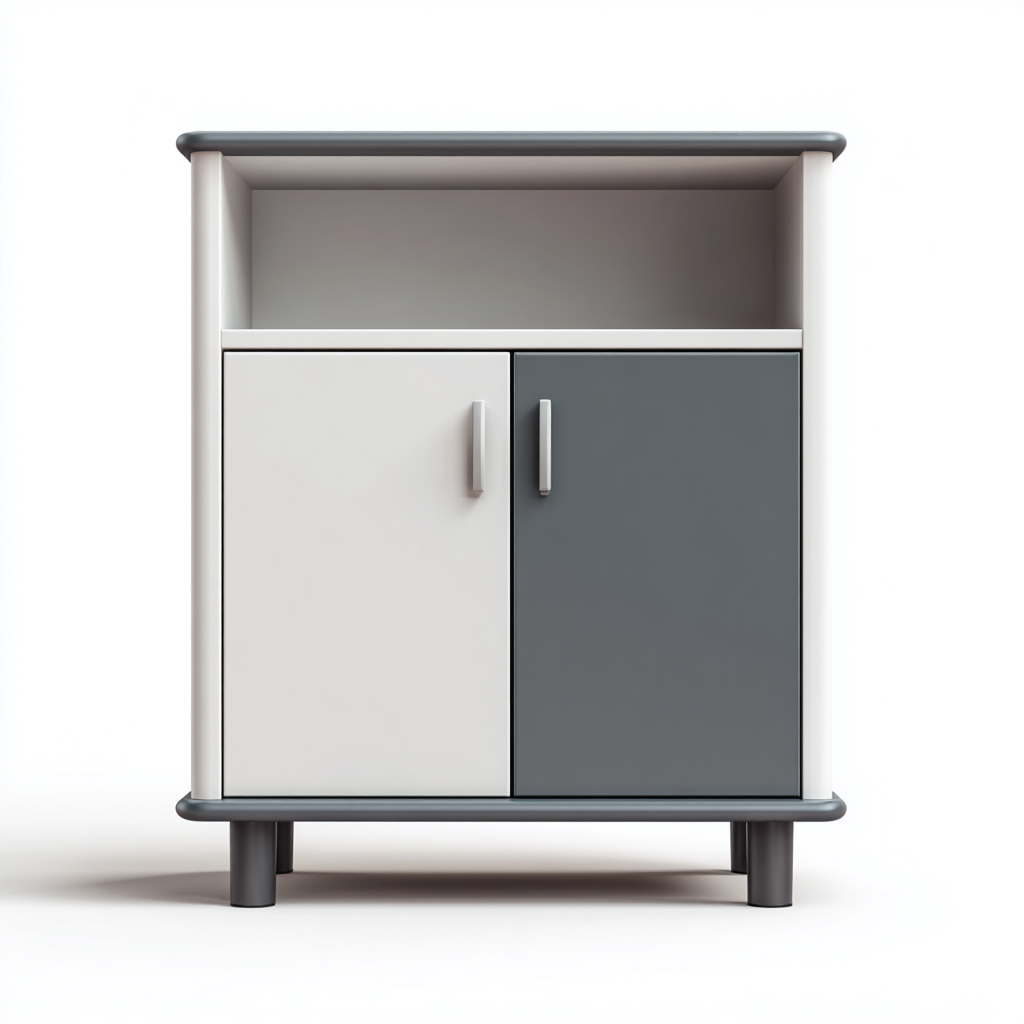 Armadietti da cucina in legno 60x35x75 cm - bianco-grigio - design moderno-Domainene