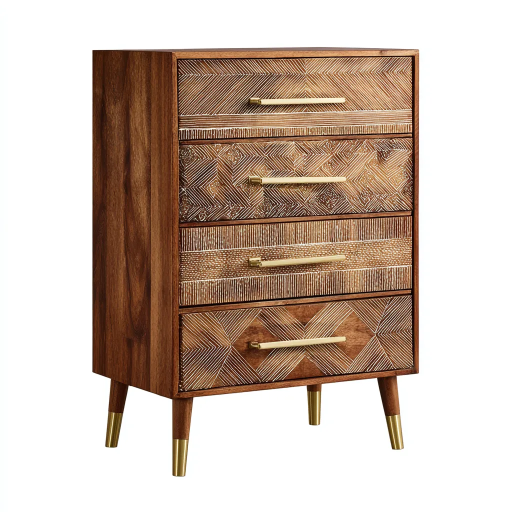 Cassettiera legno 55x40x100 cm - marrone - design moderno-Domainene