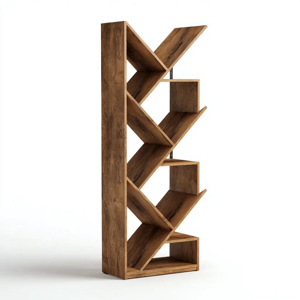 Librerie - legno 80x30x180 cm - marrone - per soggiorno - design moderno-Domainene