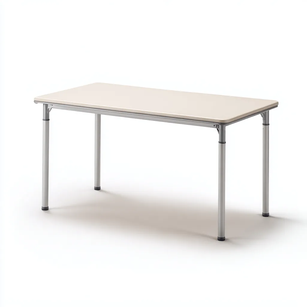 Tavolo da giardino in metallo e piano composito 140x70x75 cm - bianco-grigio - design moderno per esterni-Domainene