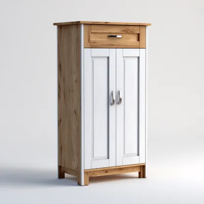 Armadietti da cucina in legno 70x40x150 cm - bianco-legno - design semplice per cucina-Domainene