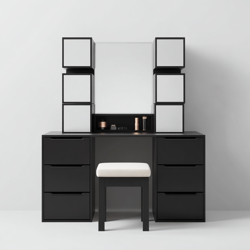 Toeletta legno 120x50x160 cm - nero - design moderno-Domainene