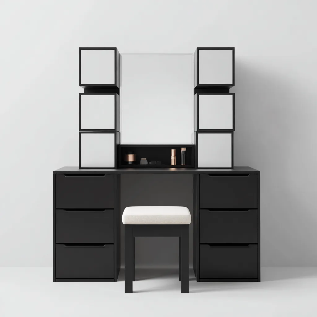 Toeletta legno 120x50x160 cm - nero - design moderno-Domainene