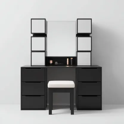 Toeletta legno 120x50x160 cm - nero - design moderno-Domainene