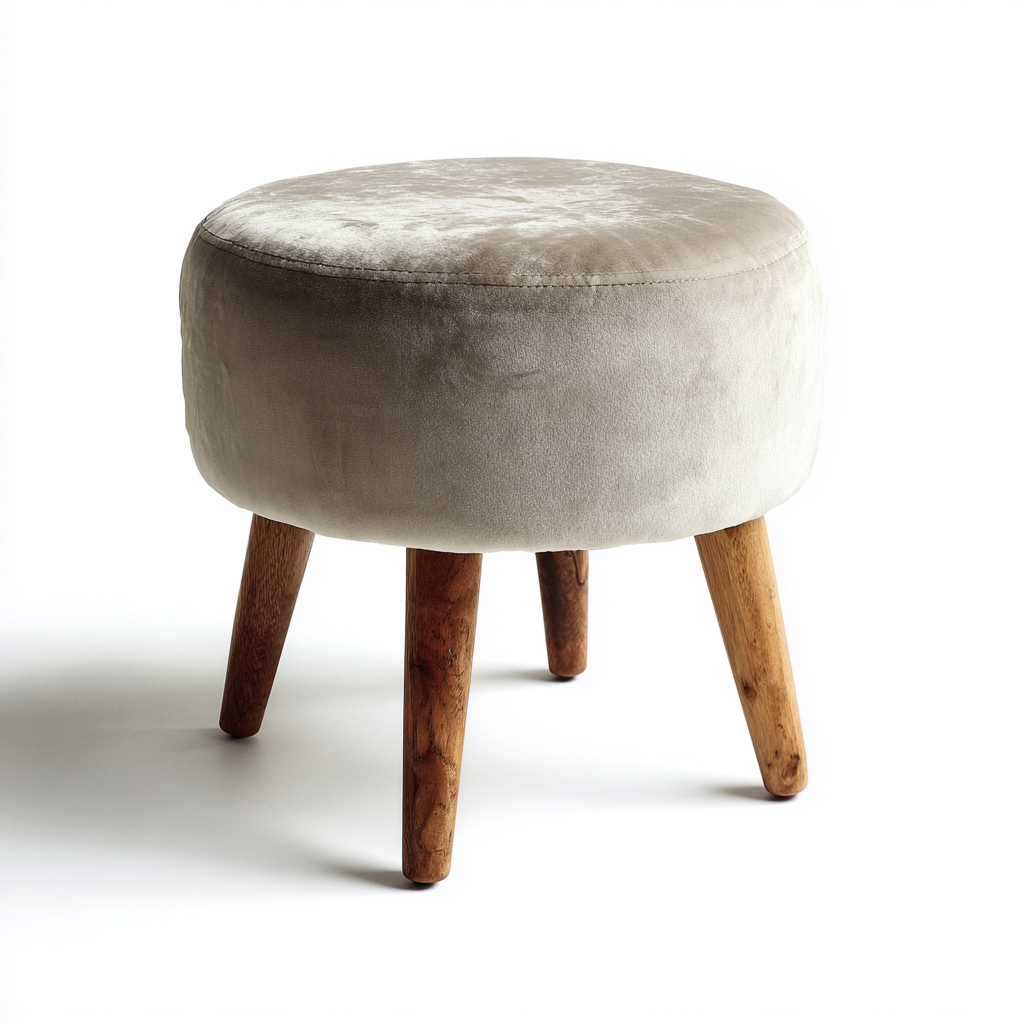 Pouf tessuto 38x38x42 cm - beige - design moderno-Domainene