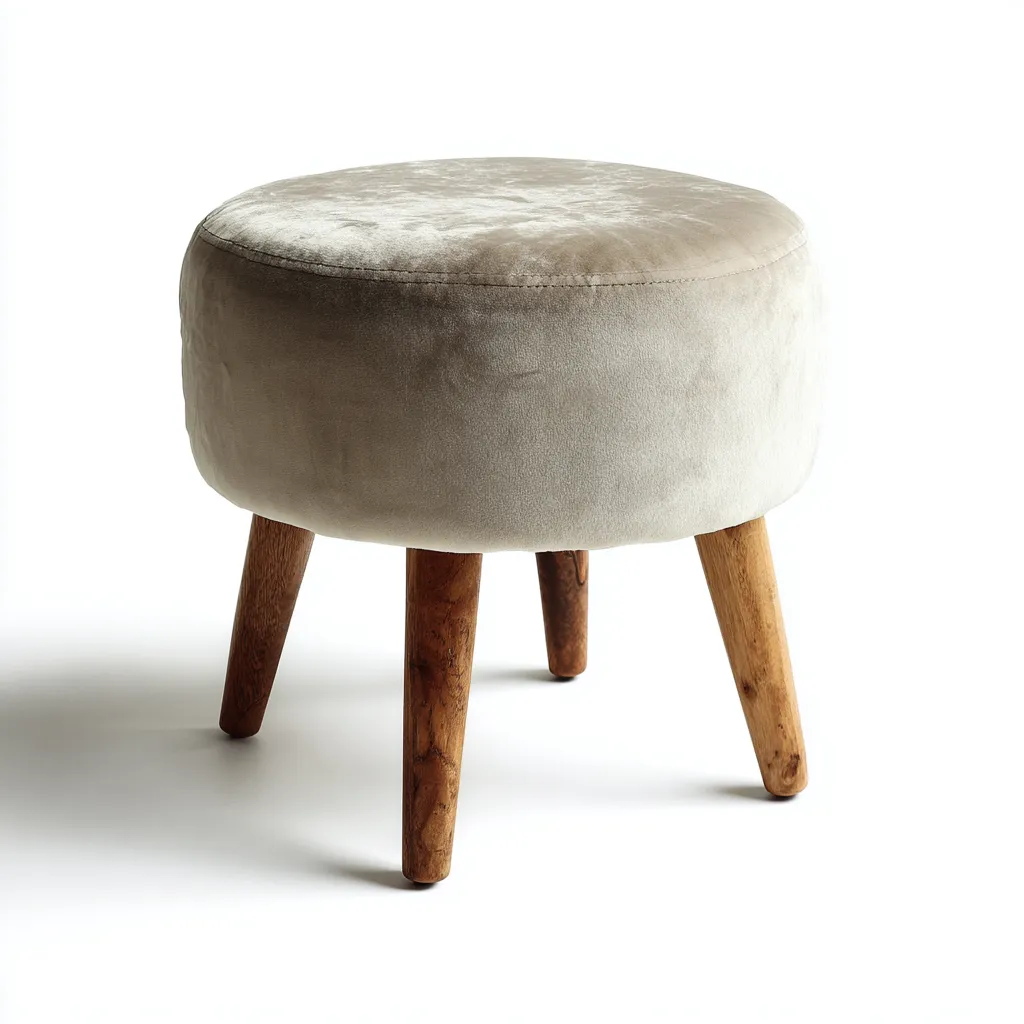 Pouf tessuto 38x38x42 cm - beige - design moderno-Domainene