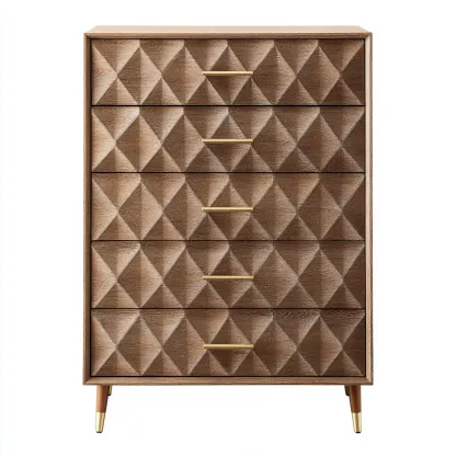 Cassettiera in legno 70x40x110 cm - naturale - design moderno-Domainene