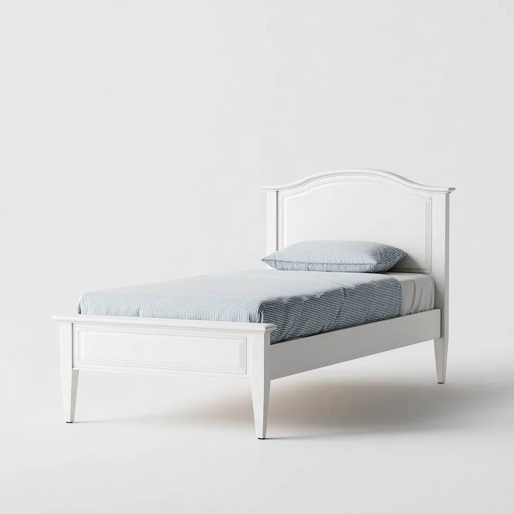 Letto singolo legno 200x100x98 cm - bianco - stile classico-Domainene