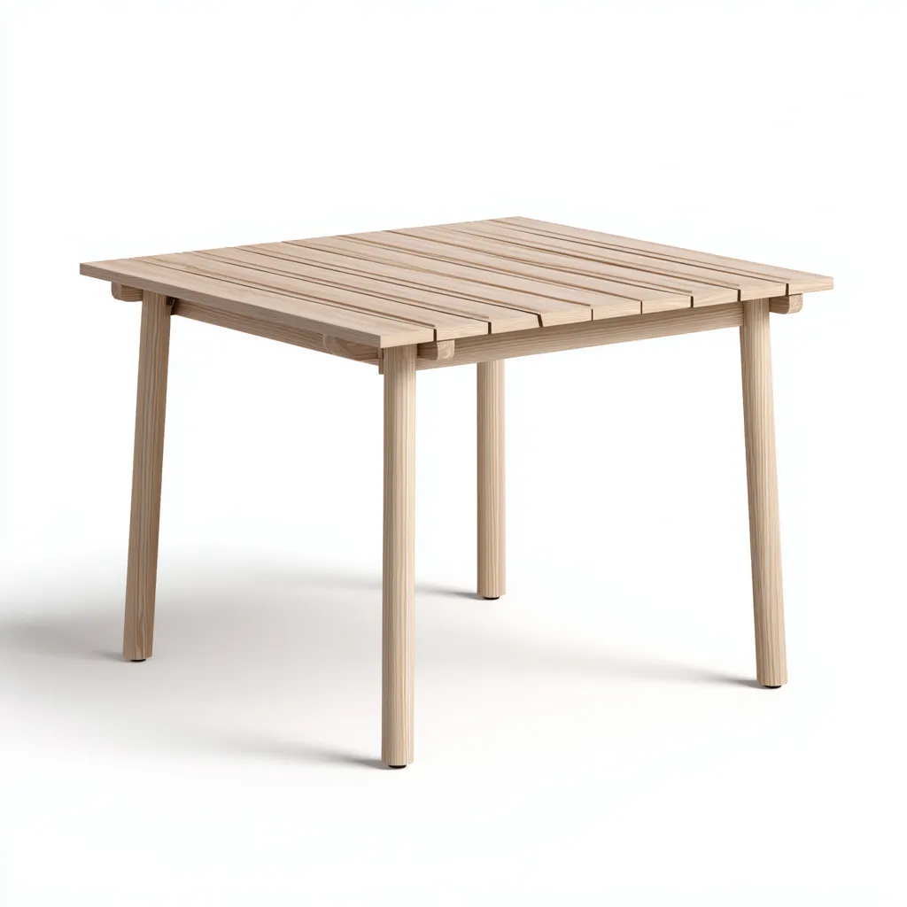 Tavolo da giardino - legno 90x90x75 cm - legno naturale - per esterno - design moderno-Domainene