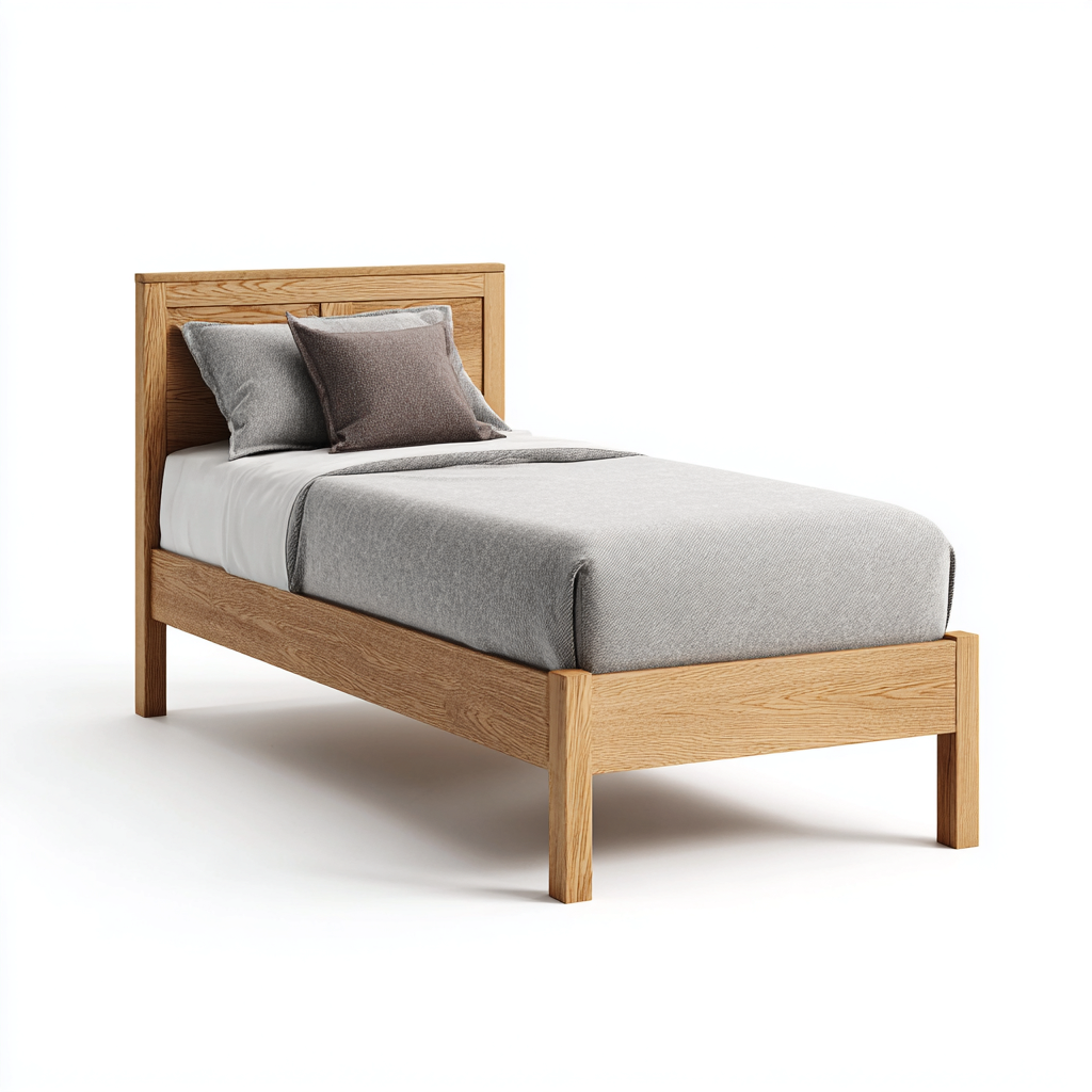 Letto per bambini in legno massello 200x100x90 cm - marrone - design naturale - adatto per cameretta-Domainene