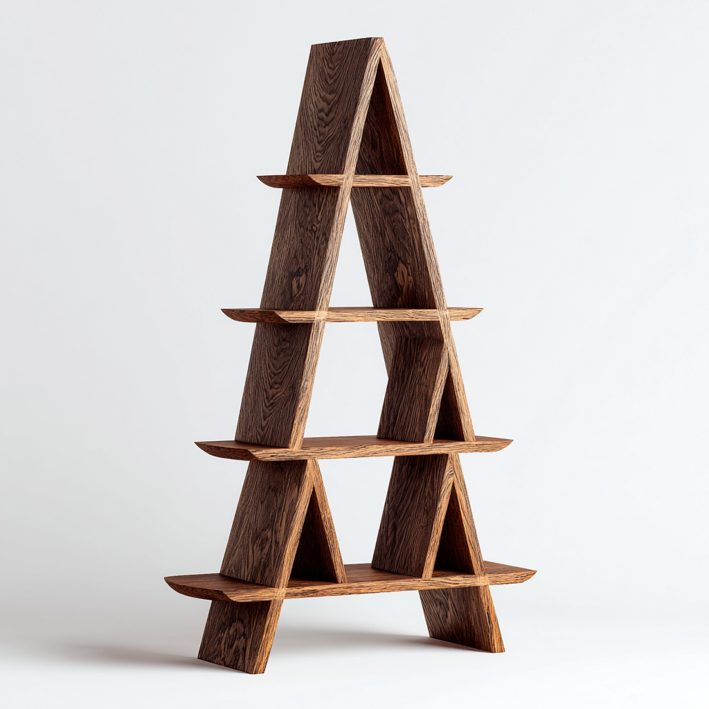 Libreria 82x30x185 cm - marrone legno - design geometrico-Domainene