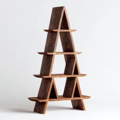 Libreria 82x30x185 cm - marrone legno - design geometrico-Domainene