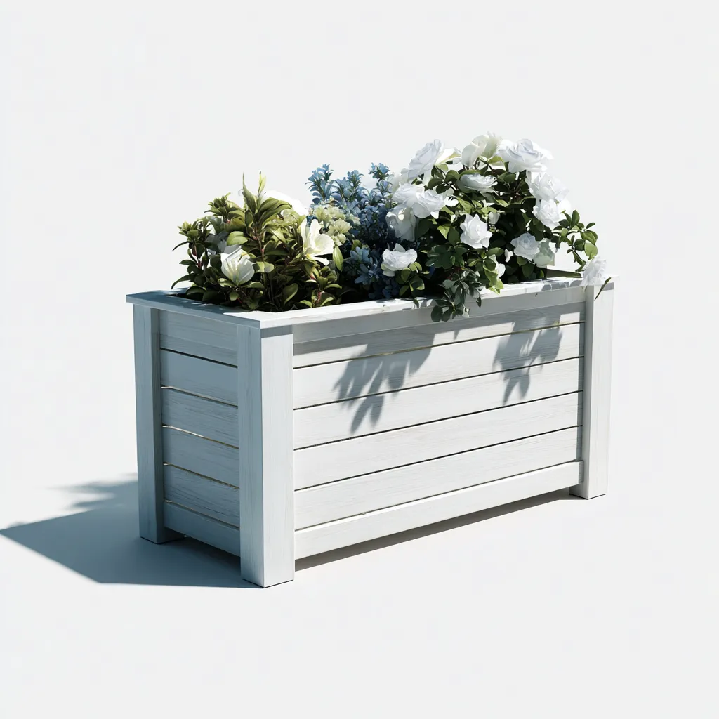 Vasi e supporti per piante in legno 80x30x40 cm - bianco - adatto per esterni-Domainene