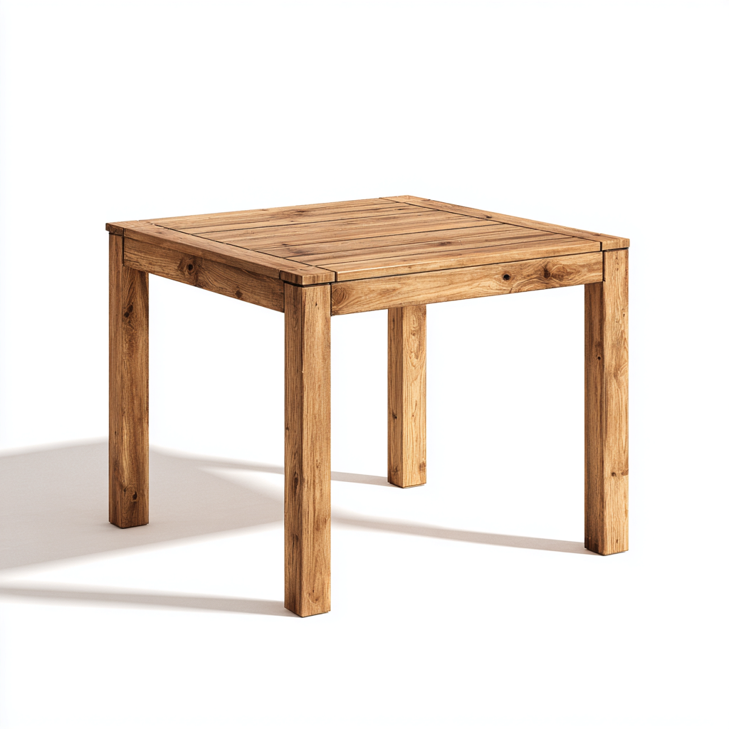 Tavolo da giardino in legno massello 70x70x75 cm - marrone - design naturale - adatto per esterno-Domainene