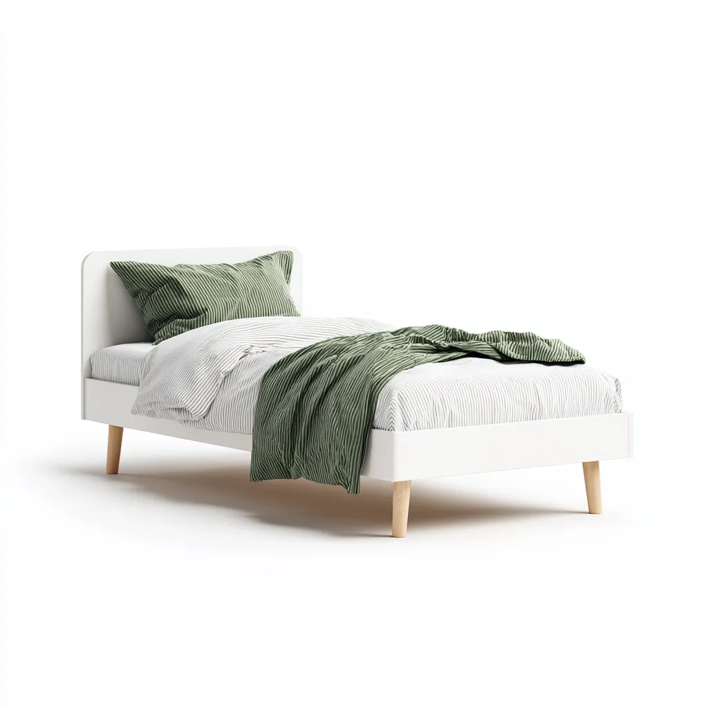 Letto per bambini MDF-Legno 200x100x80 cm - Bianco - Design moderno-Domainene