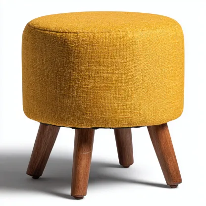 Pouf tessuto 40x40x32 cm - giallo - design moderno-Domainene