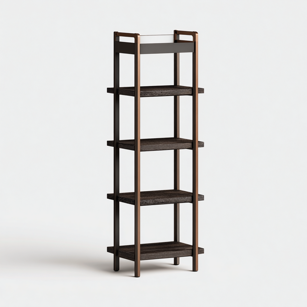 Libreria 45x32x165 cm - marrone scuro - struttura moderna-Domainene