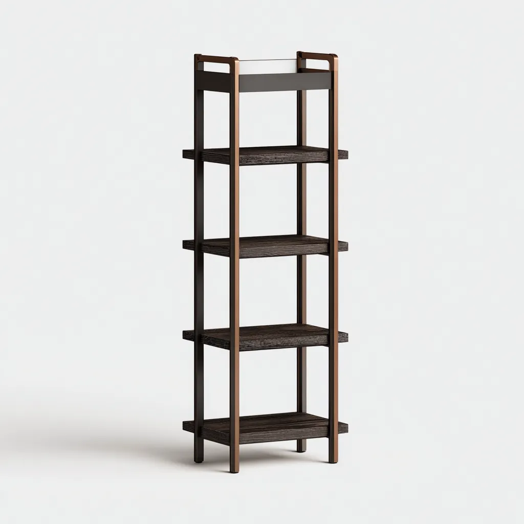 Libreria 45x32x165 cm - marrone scuro - struttura moderna-Domainene