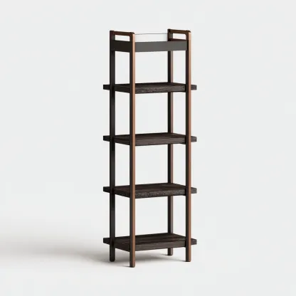 Libreria 45x32x165 cm - marrone scuro - struttura moderna-Domainene