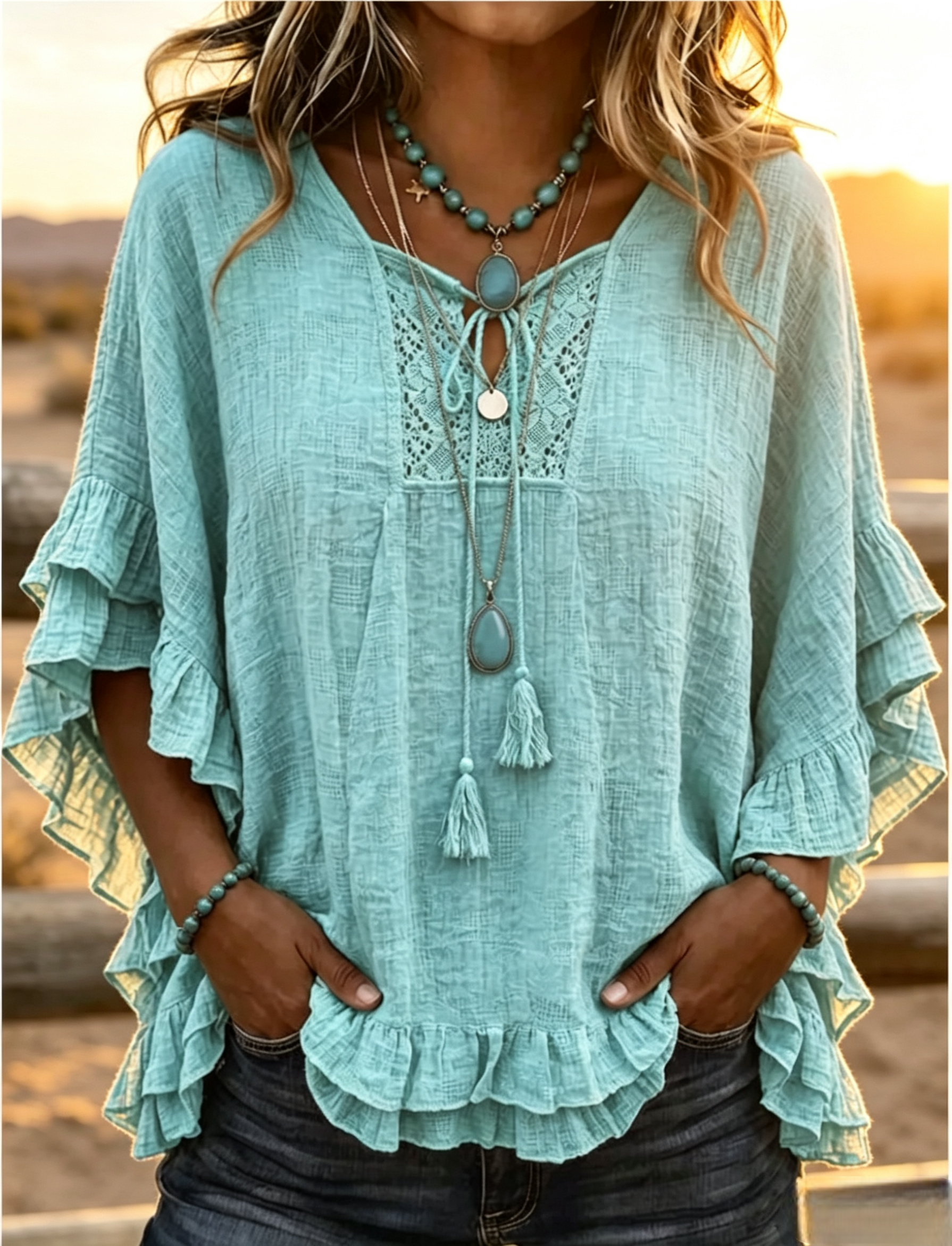 CLEARACNE SALE🔥 Women's Tassel T-shirt with ruffles