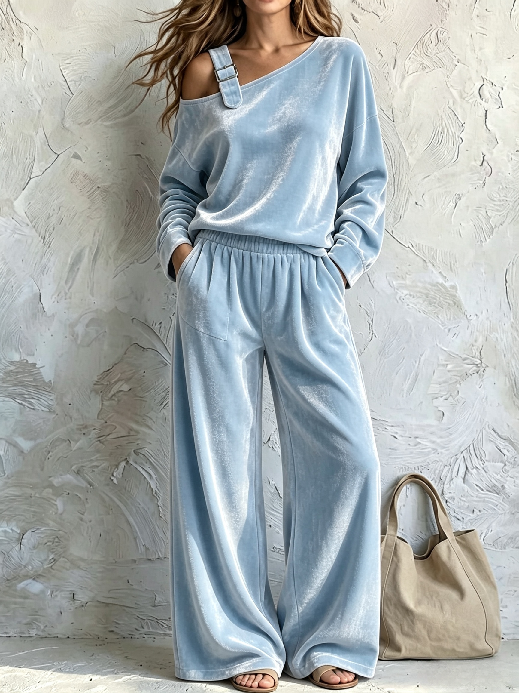 [Copy]Velvet Crew Neck Two‑Piece Set