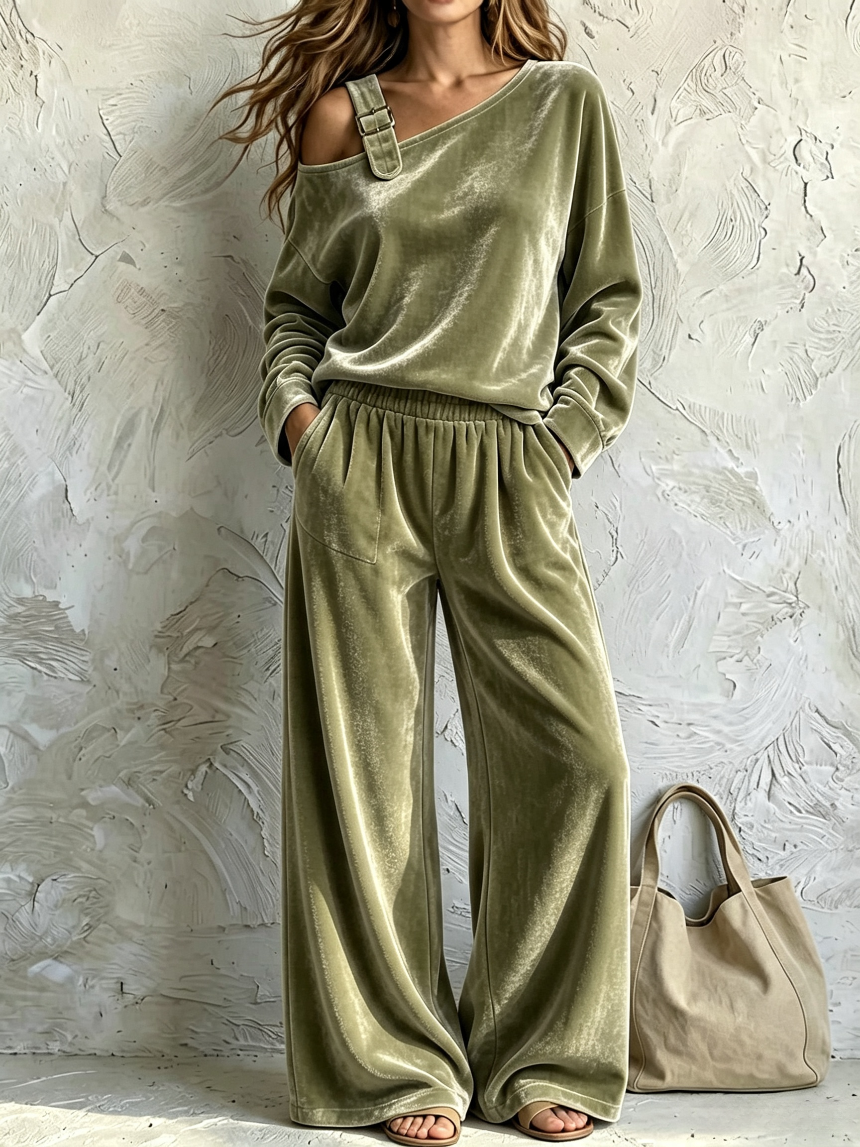 [Copy]Velvet Crew Neck Two‑Piece Set