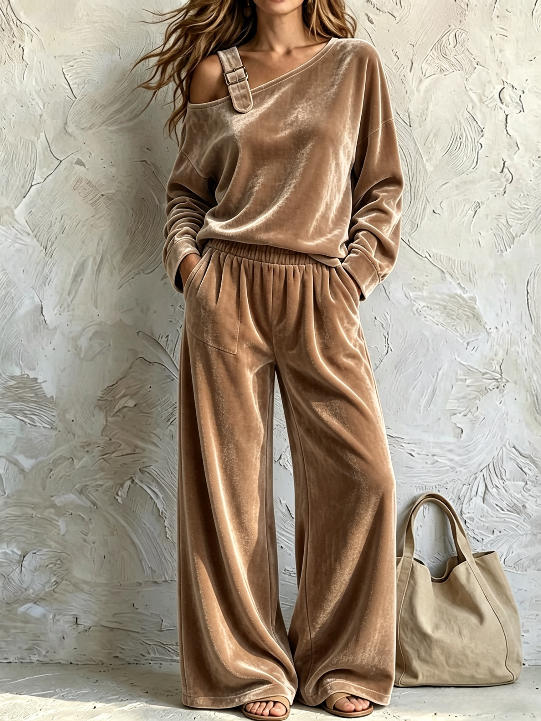 [Copy]Velvet Crew Neck Two‑Piece Set