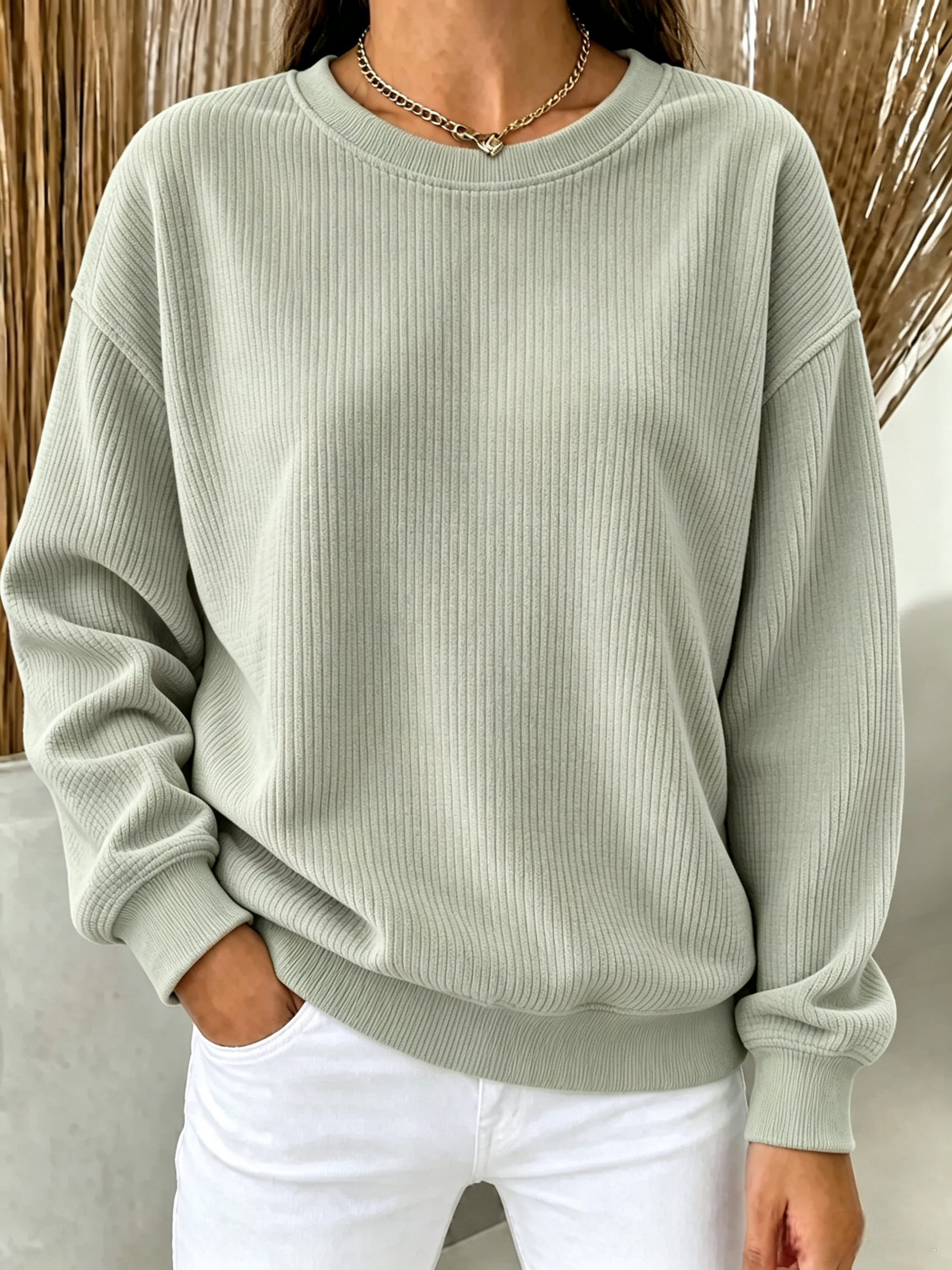 UP TO 49% OFF🔥Corduroy Crew-neck Sweatshirt