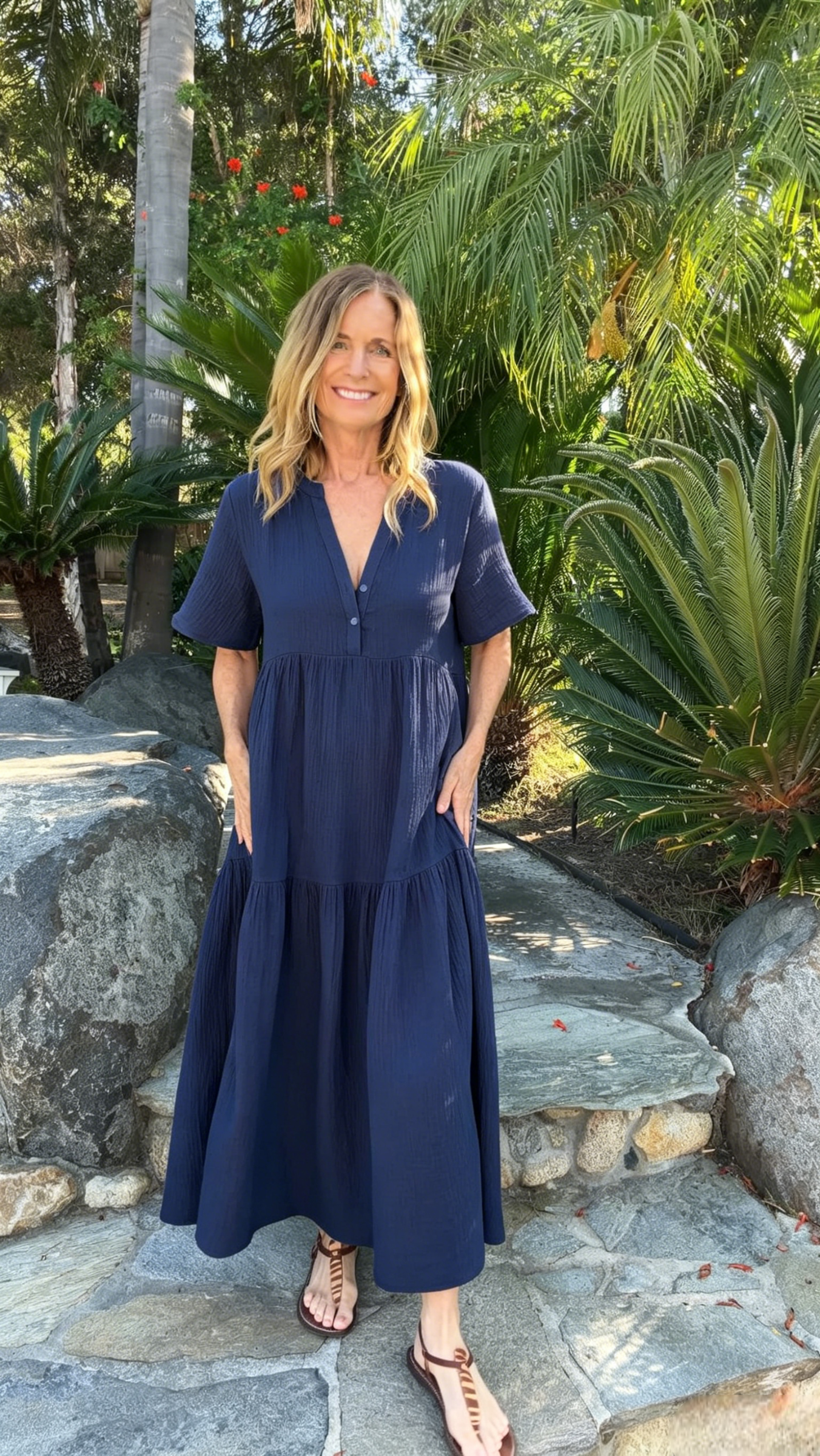 🔥𝐂𝐋𝐄𝐀𝐑𝐀𝐍𝐂𝐄 𝐃𝐈𝐒𝐂𝐎𝐔𝐍𝐓 🔥-100% Cotton Short Slevee Maxi Dress