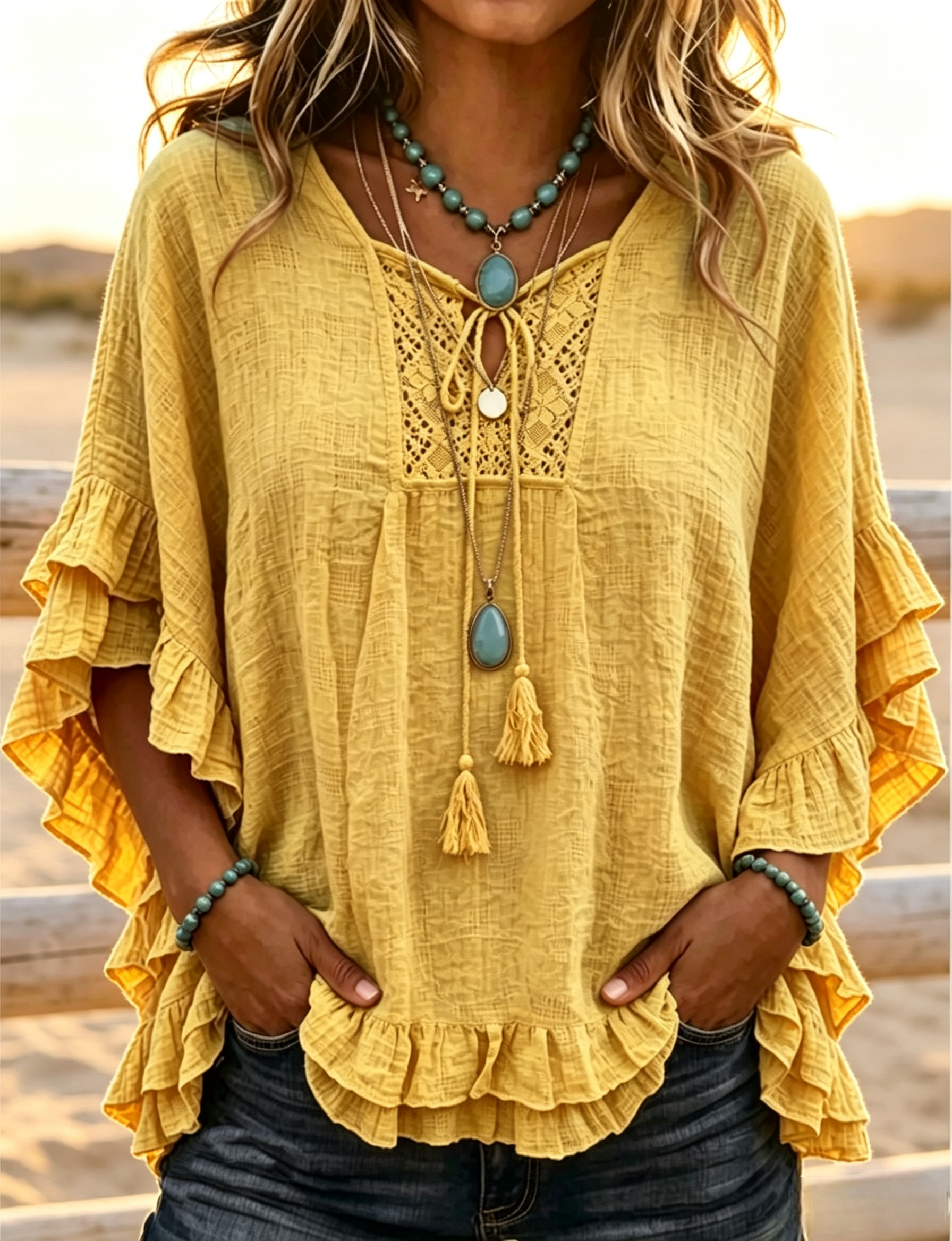 CLEARACNE SALE🔥 Women's Tassel T-shirt with ruffles