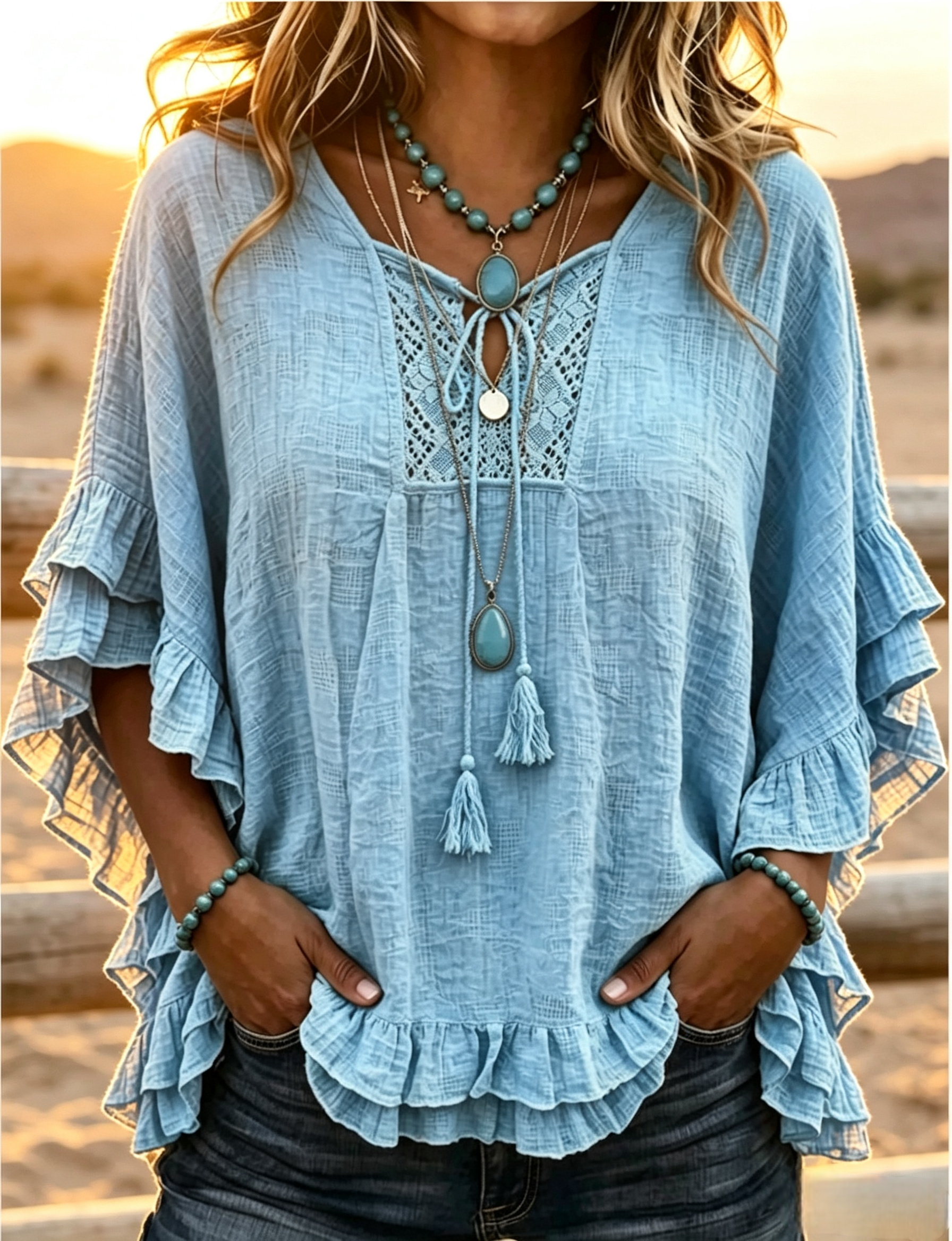 CLEARACNE SALE🔥 Women's Tassel T-shirt with ruffles