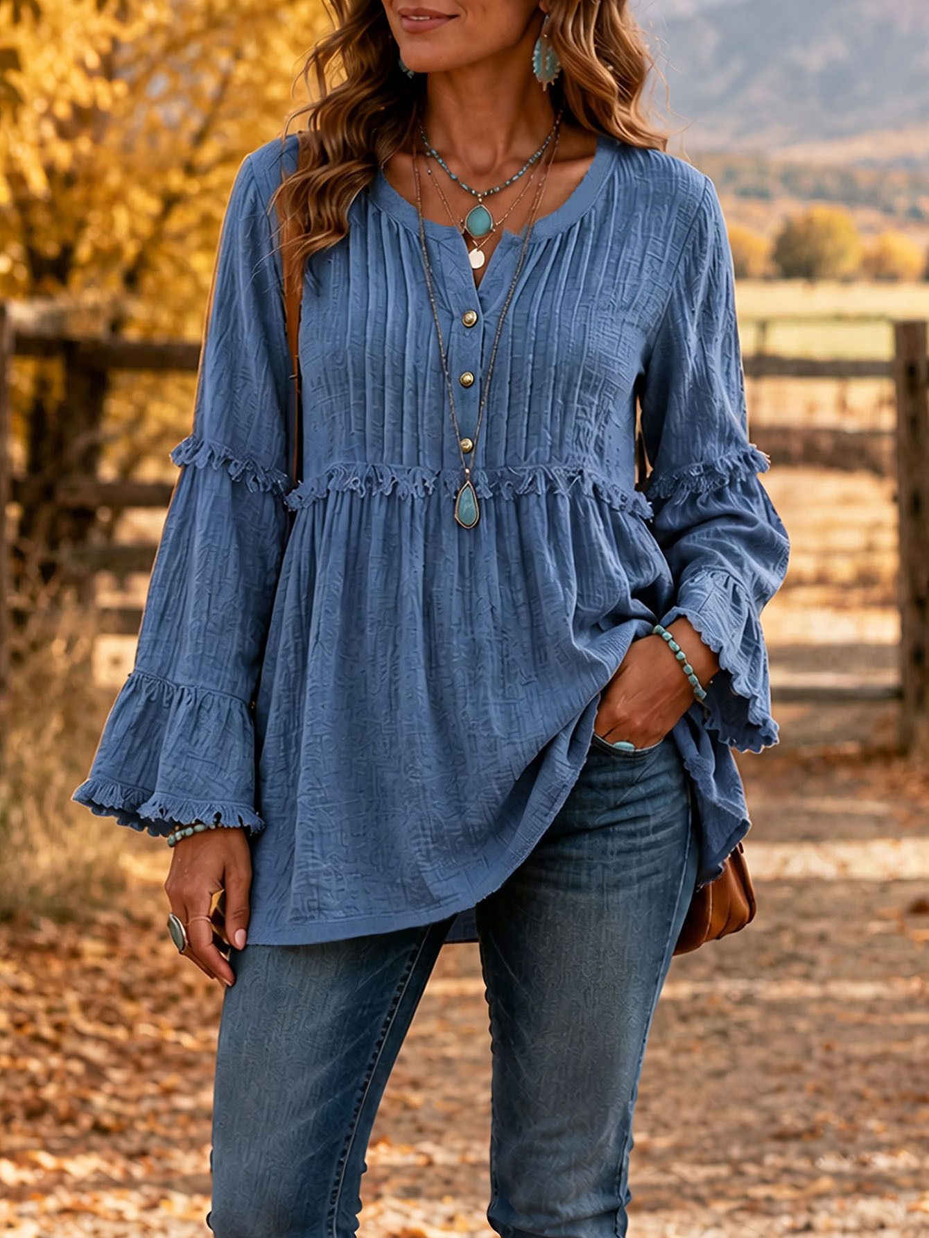 FALL NEW SALE | UP TO 55% OFF🔥 Tassel Button Loose Shirt
