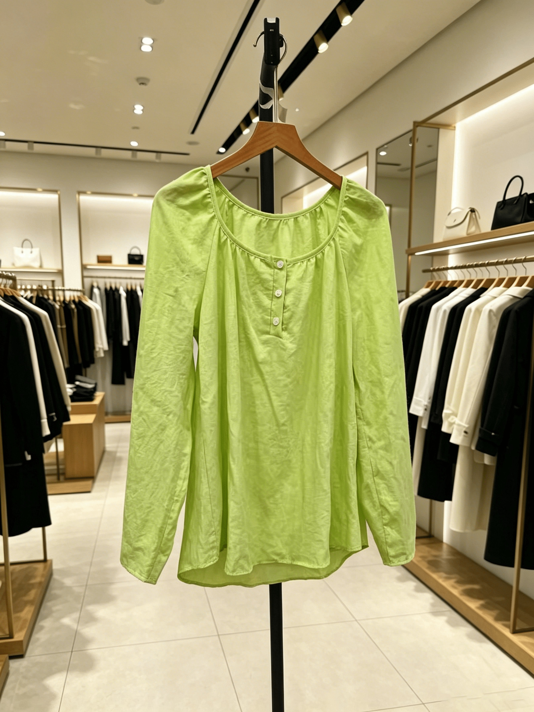 🔥𝐂𝐋𝐄𝐀𝐑𝐀𝐍𝐂𝐄 𝐃𝐈𝐒𝐂𝐎𝐔𝐍𝐓 🔥- Elegant Square Neck Long-Sleeved Top