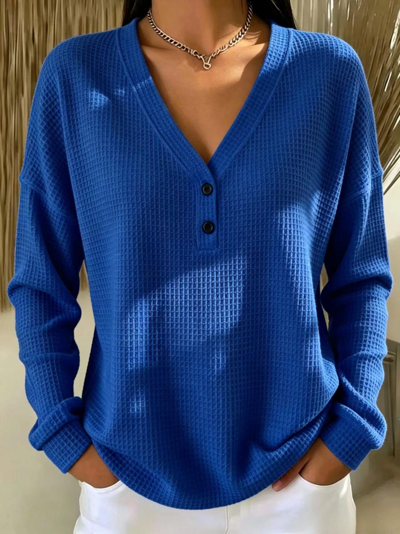 FALL SALE🔥 Women's V-neck Waffle Top