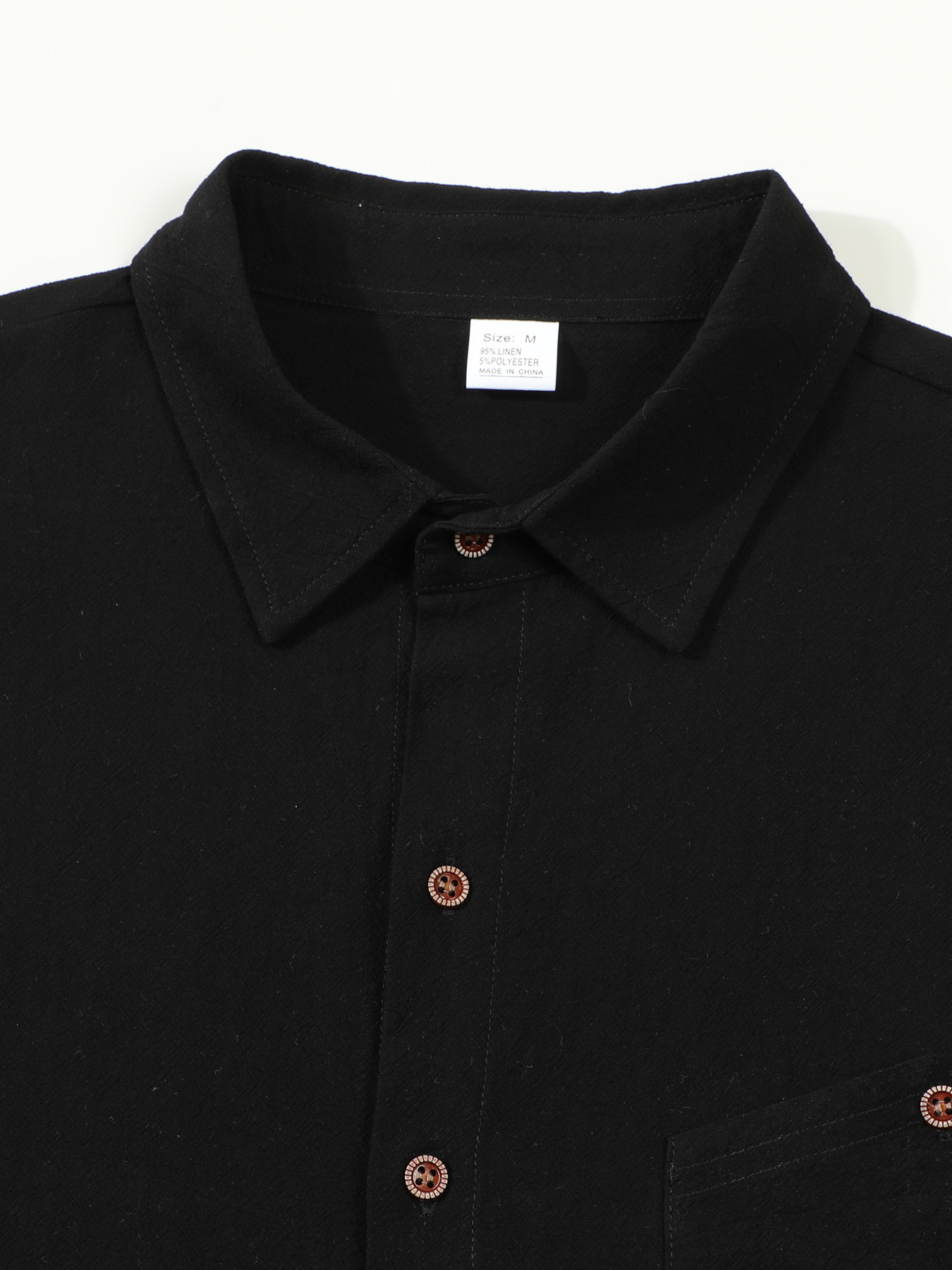 Men’s Summer Linen-Blend Button-Down Shirt