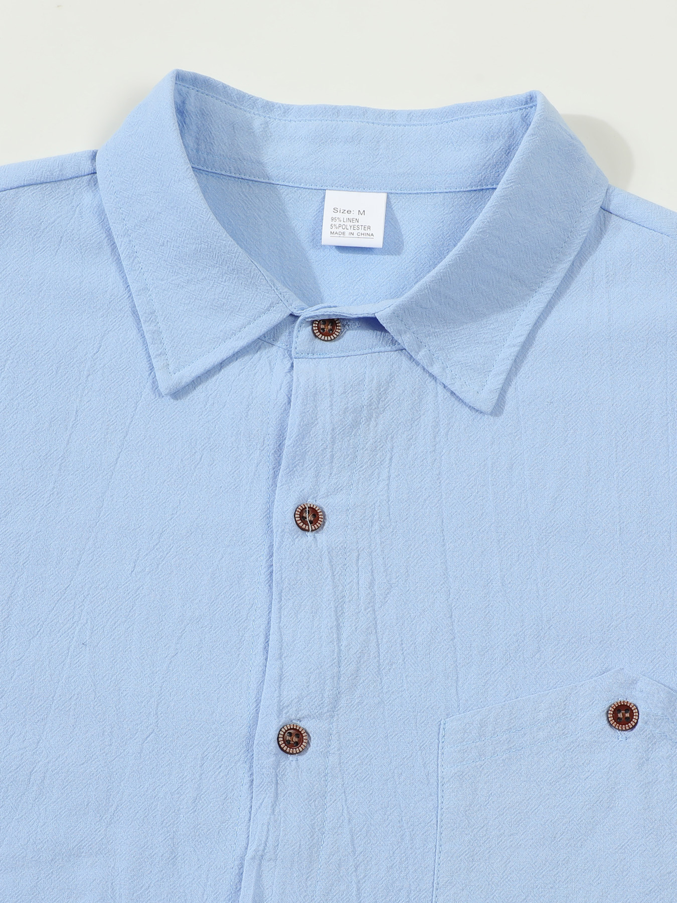 Men’s Summer Linen-Blend Button-Down Shirt
