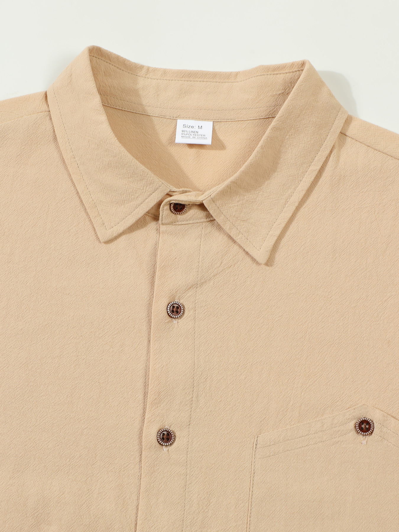Men’s Summer Linen-Blend Button-Down Shirt