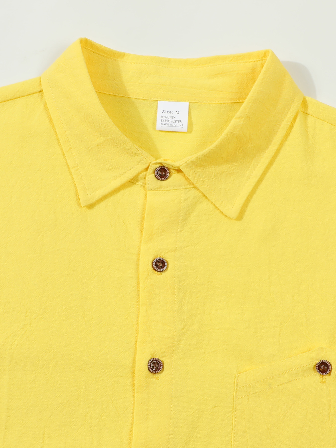 Men’s Summer Linen-Blend Button-Down Shirt