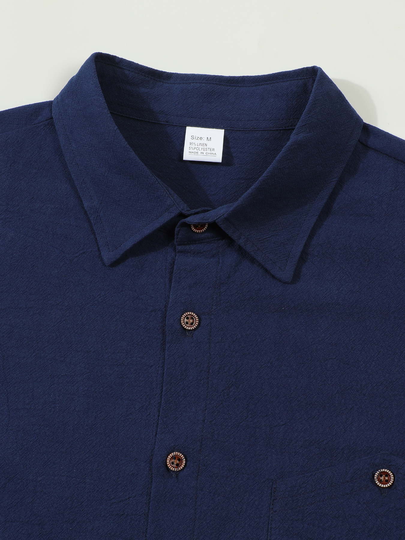 Men’s Summer Linen-Blend Button-Down Shirt