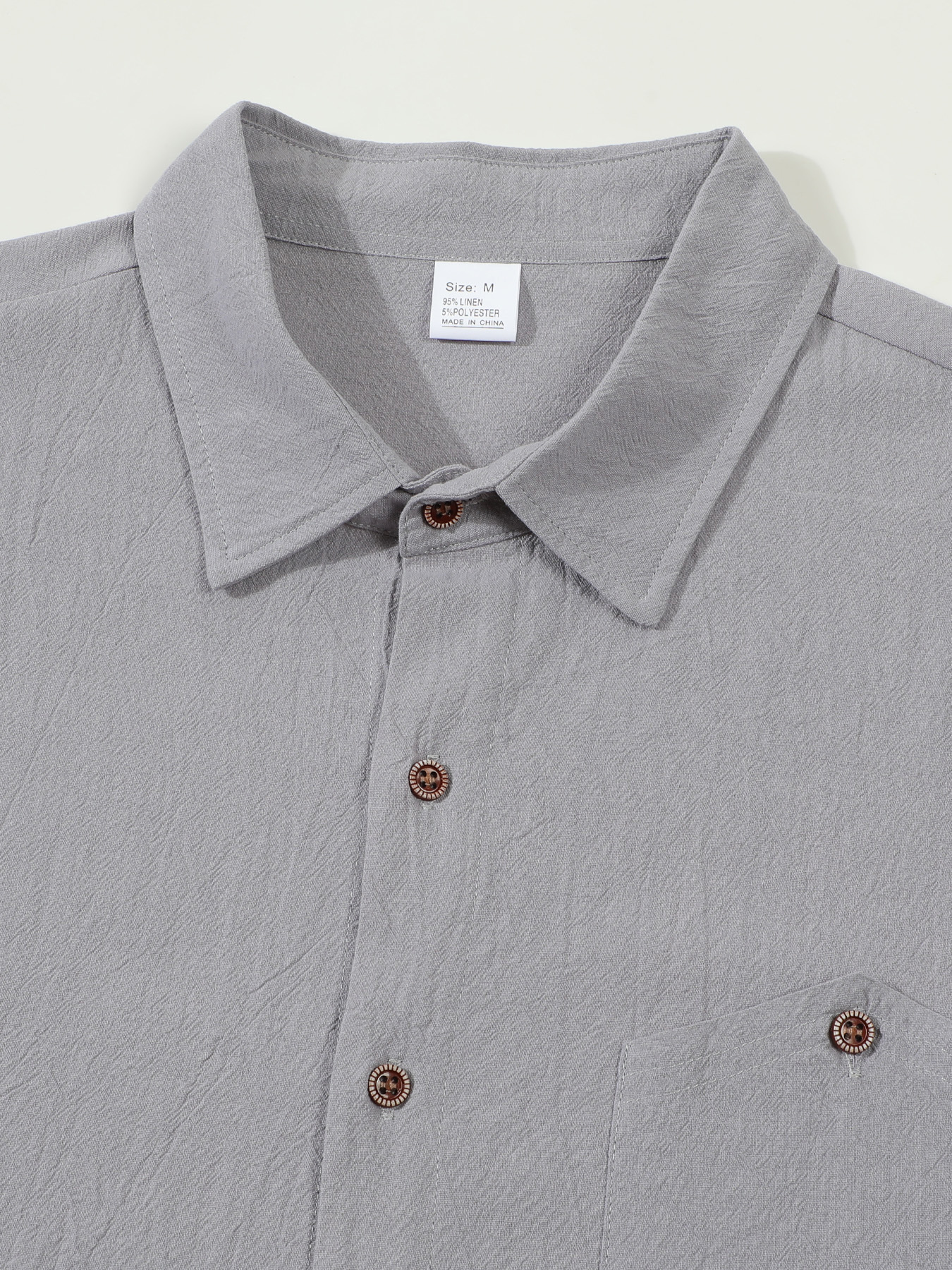 Men’s Summer Linen-Blend Button-Down Shirt