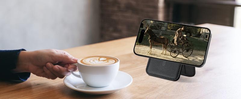 Magsafe Wallet Works with IPhong Find My, Strongest Magnetic  for iPhone , 6 Cards Holder,   with Airtag Holder Black Wireless Charging Rfid Blocking Lost Mode Durable Protection Stand Smartphone  Cellphone【Christmas】