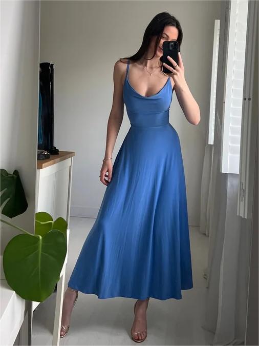 🔥Last Day 50% OFF🔥Lulah Drape Maxi Dress with Built-in Bra