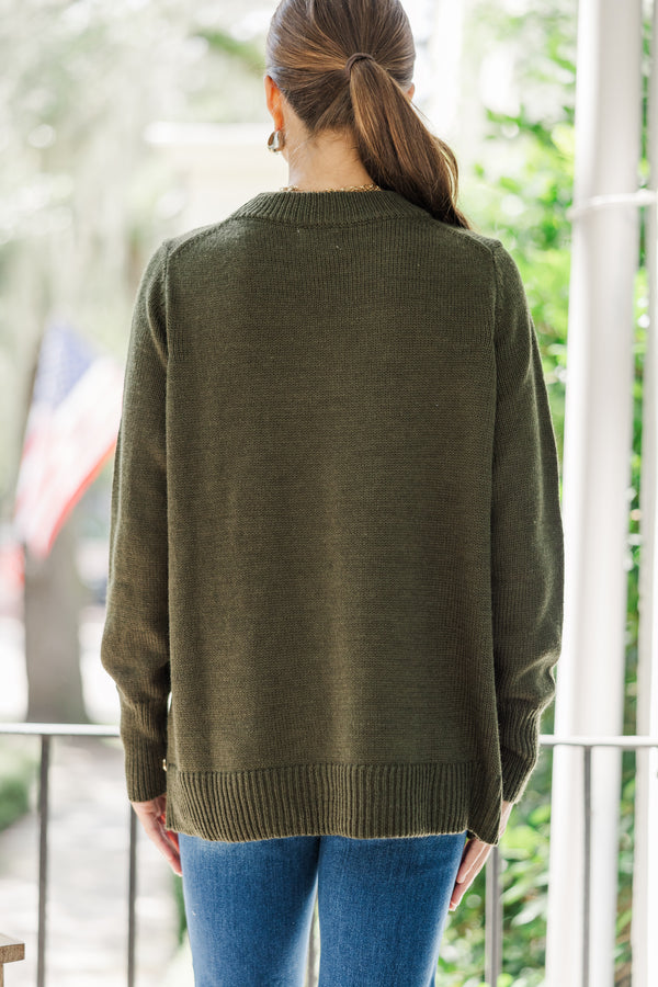 The Slouchy Black Side Button Sweater