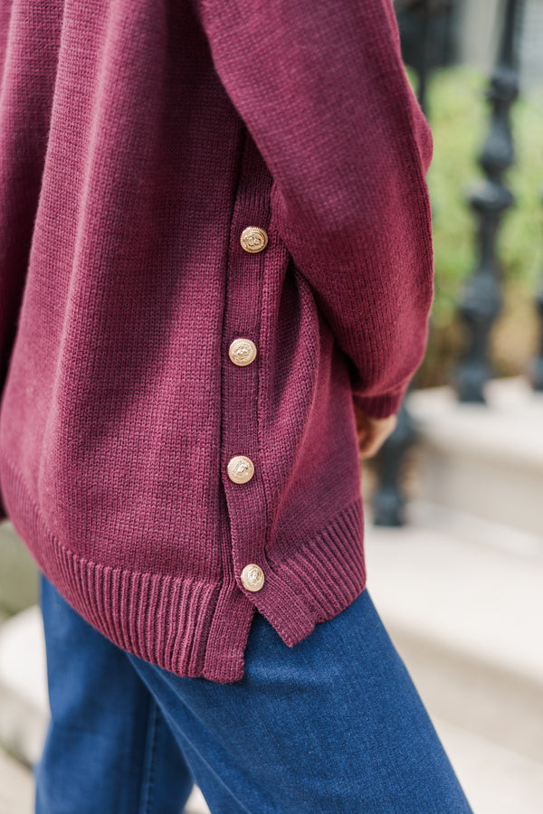 The Slouchy Black Side Button Sweater