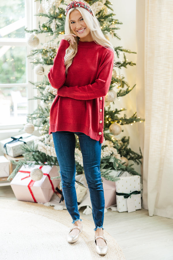 The Slouchy Black Side Button Sweater