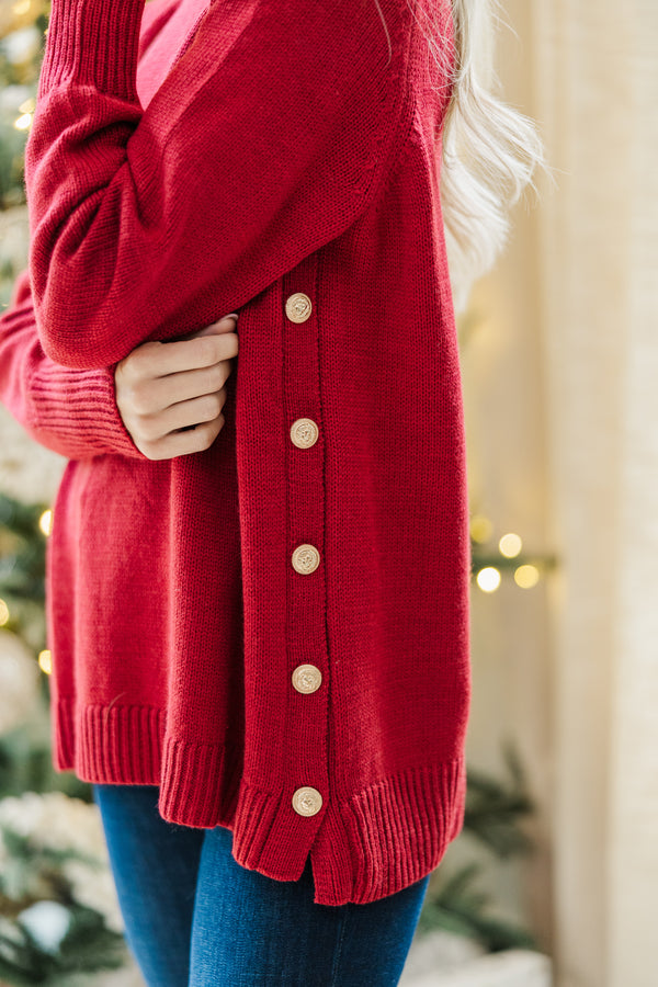 The Slouchy Black Side Button Sweater