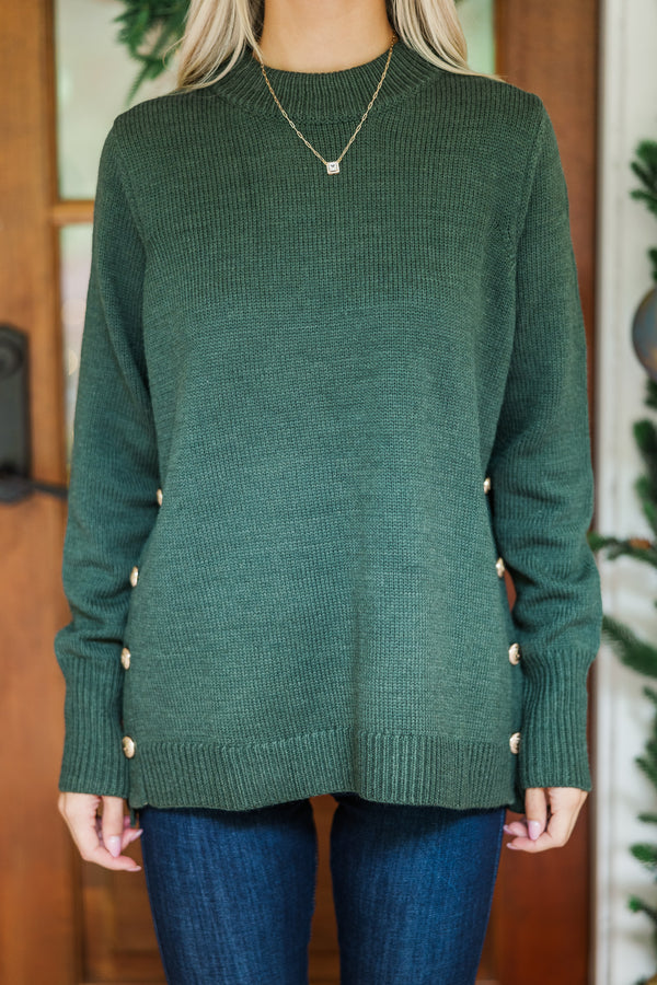 The Slouchy Black Side Button Sweater