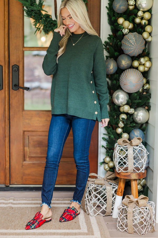 The Slouchy Black Side Button Sweater