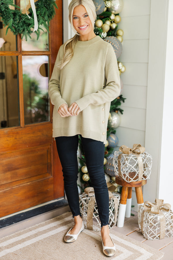 The Slouchy Black Side Button Sweater
